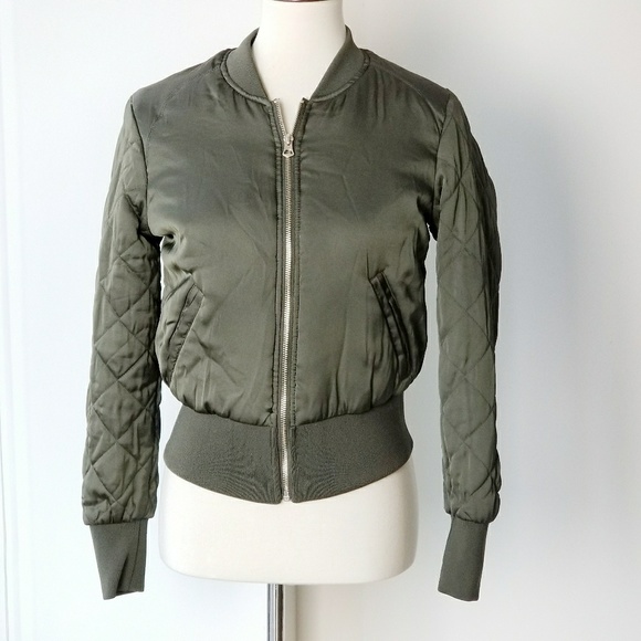 Divided Jackets & Blazers - Divided by HM Olive Green Bomber Puffer Jacket